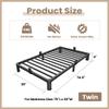 ROIL 4 inch Twin Bed Frames with Round Corner Legs Mattress Retainers 3500LBS Heavy Duty Steel Slats No Box Spring Needed Platform Noise-Free Easy Assembly view 2