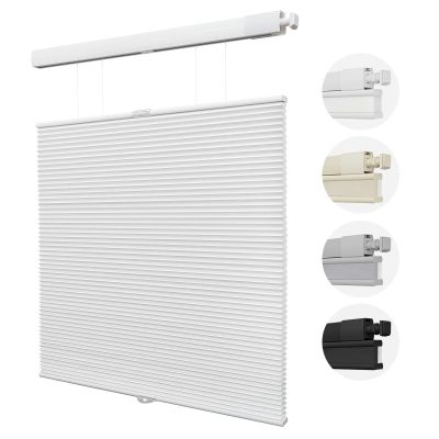UrMoon Top Down Bottom Up Cellular Shades for Windows No Drill Color-Matched Cellular Blinds No Tool Cordless Honeycomb Curtains with Thermal Insulated (Light Filtering - White, 26 1/2" W x 64" H)