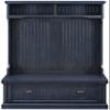 Crosley Seaside Hall Tree Entryway Bench Coat Rack Shoe Cabinet and Kitchen Pantry Cabinet Distressed Navy view 3