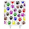 Dog Paws Shower Curtain Puppy Pawprint Creative Animal Paw Pattern Graffiti Colorful Inkjet Art Modern Print Fabric Bathroom Decor Set with Hooks(59" Wx70 H) view 3