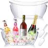 2 PCS Ice Buckets for parties - Party Cooler for Mimosa Bar Supplies - Extra Large Acrylic Beverage Tub Champagne bucket with 2 Scoops 5.5L view 1