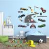 Racing Car Wall Decal for Kids Room - Race Cars Wall Decals for Bedroom - Vehicles Roads Wall Art Stickers - Tire Tracks F1 Sticker Art Vinyl Wallpaper - Hot Cars Wall Mural Sticker Decoration view 1