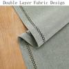 Aoztio Burlap Style Farmhouse Table Runner, 13 x 36 Inch Grey, Rustic Geometric Hollow Table Runners 36 Inches Long for Dresser Table Everyday Use, 13x36 Inches, Grey view 3