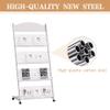 lesolar Floor-Standing Magazine Rack 4-tier Newspaper Holder Book Display Shelf Brochure Display Stand Floor Suitable for Exhibitions Shopping Malls Hospitals Offices SchoolSilvery view 2