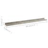 xinxinxiang Wall Shelves 2 pcs Shelving Wall Mounted Bedroom Decor Shelves for Wall Storage Shelves Decorative Shelves Concrete Gray 31.5""x3.5""x1.2"", Grey view 2
