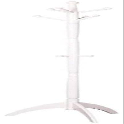 GTEFSWS Coat Racks Elegant Coat Racks Wooden Coat Rack Stand Entryway Free Standing Coat Stand with 8 Hooks Triangular Base Coat Rack Clothes (Color : White, Size : 183 * 46cm)
