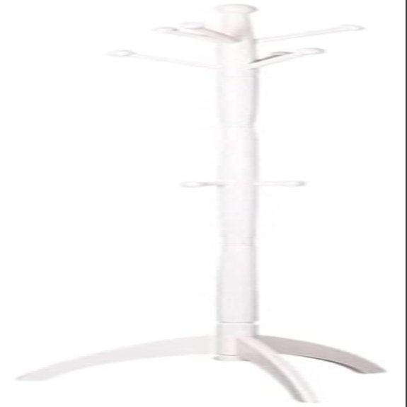 GTEFSWS Coat Racks Elegant Coat Racks Wooden Coat Rack Stand Entryway Free Standing Coat Stand with 8 Hooks Triangular Base Coat Rack Clothes (Color : White, Size : 183 * 46cm)