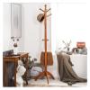 GTEFSWS Coat Racks Elegant Coat Racks Wooden Coat Rack Stand Entryway Free Standing Coat Stand with 8 Hooks Triangular Base Coat Rack Clothes (Color : White, Size : 183 * 46cm) view 3
