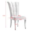 ACEDCOR Dining Chairs, Luxury White Velvet Dining Room Chairs with Silver Metal Ring Pull for Dining Room, Apartment, Kitchen view 2