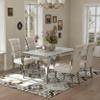 ACEDCOR Dining Chairs, Luxury White Velvet Dining Room Chairs with Silver Metal Ring Pull for Dining Room, Apartment, Kitchen view 3