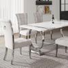 ACEDCOR Dining Chairs, Luxury White Velvet Dining Room Chairs with Silver Metal Ring Pull for Dining Room, Apartment, Kitchen view 4