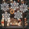 6pcs Large White Silver Snowflakes Ornaments Big Plastic Glitter Snowflake for Winter Indoor Outdoor Christmas Tree Window Room Decorations Giant Craft Snowflakes, 12/11.5 Inch view 2