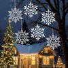 6pcs Large White Silver Snowflakes Ornaments Big Plastic Glitter Snowflake for Winter Indoor Outdoor Christmas Tree Window Room Decorations Giant Craft Snowflakes, 12/11.5 Inch view 3