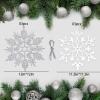 6pcs Large White Silver Snowflakes Ornaments Big Plastic Glitter Snowflake for Winter Indoor Outdoor Christmas Tree Window Room Decorations Giant Craft Snowflakes, 12/11.5 Inch view 4