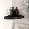 xinxinxiang Corner Shelf Black 9.8"x9.8"x1.5" MDF Living Room Corner Decor Corner Wall Shelf Bedroom Shelves for Wall view 1