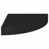 xinxinxiang Corner Shelf Black 9.8"x9.8"x1.5" MDF Living Room Corner Decor Corner Wall Shelf Bedroom Shelves for Wall view 2