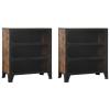 xinxinxiang Storage Cabinets 2 pcs Rustic Brown 28.3"x14.2"x32.3" Metal and MDF Storage Entryway Cabinet Sideboard Hallway Furniture Sideboard Cabinet 3095971 view 2