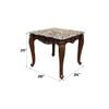 Acme Nayla Marble Rectangular End Table with Floral Legs in Cherry view 3
