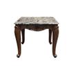 Acme Nayla Marble Rectangular End Table with Floral Legs in Cherry view 4