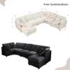 117" Modular Sectional Sofa,U Shaped Chenille Sofa Set with Movable Ottoman,Modern 7-Seat Cloud Sectional Couches for Living Room Home Office (New Beige, 117" U-7 Seater) view 2