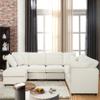 117" Modular Sectional Sofa,U Shaped Chenille Sofa Set with Movable Ottoman,Modern 7-Seat Cloud Sectional Couches for Living Room Home Office (New Beige, 117" U-7 Seater) view 3