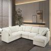 117" Modular Sectional Sofa,U Shaped Chenille Sofa Set with Movable Ottoman,Modern 7-Seat Cloud Sectional Couches for Living Room Home Office (New Beige, 117" U-7 Seater) view 4