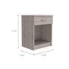 BEROXII Light Grey 1-Drawer, 1-Shelf Nightstand - Combining Style and Practicality for Seamless Cross-Border Delivery view 2