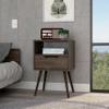 BEROXII Emma Nightstand, Superior Top, Four Legs, One Open Shelf, One Drawer, Dark Walnut view 1