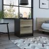 BEROXII Kaia Nightstand: Featuring Two Drawers, Metal Handle, and a Stylish Black/Pine Finish for Sleek Storage Solutions view 1