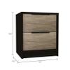 BEROXII Kaia Nightstand: Featuring Two Drawers, Metal Handle, and a Stylish Black/Pine Finish for Sleek Storage Solutions view 2