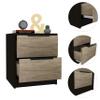 BEROXII Kaia Nightstand: Featuring Two Drawers, Metal Handle, and a Stylish Black/Pine Finish for Sleek Storage Solutions view 4