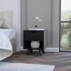 BEROXII Carthage Nightstand with 1-Drawer, 1-Open Storage Shelf and Wooden Legs view 1