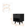 BEROXII Carthage Nightstand with 1-Drawer, 1-Open Storage Shelf and Wooden Legs view 2
