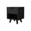 BEROXII Carthage Nightstand with 1-Drawer, 1-Open Storage Shelf and Wooden Legs view 3