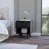BEROXII Carthage Nightstand with 1-Drawer, 1-Open Storage Shelf and Wooden Legs view 4