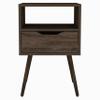 BEROXII Allie Nightstand: Featuring a Superior Top, Open Shelf, and One Drawer for Enhanced Style and Functionality view 3