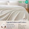 PHF 100% Cotton Muslin Blanket King Size 108"x90", 4-Layer Lightweight Gauze Throw, Breathable Cloud-Soft Minimalist Blanket for Bed, Couch, Camping & Baby, Oat Milk, Ideal Gift view 4