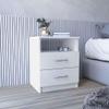 BEROXII Olienza Nightstand with Two Drawers, One Shelf, White Finish, Enhance Style view 1