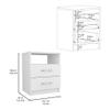 BEROXII Olienza Nightstand with Two Drawers, One Shelf, White Finish, Enhance Style view 2