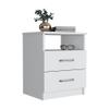 BEROXII Olienza Nightstand with Two Drawers, One Shelf, White Finish, Enhance Style view 3