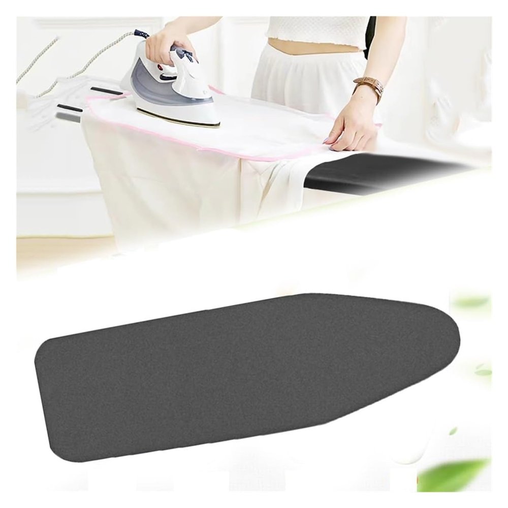BMPAALN Ironing Board Cover, Ironing Board Cover and Pad Standard Size, Iron Board Covers Adjustable Ironing Board Cover, Heat Reflective Iron Board Replacement Cover,(Black,122x38cm(48x15in))