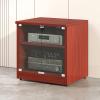 Heavy Duty 2/3Tier Shelves Audio Video Media Stand Cabinet, Modern AV Cabinet with Glass Doors, Component Cabinet Stereo Rack Audio Tower with Height Adjustable Wooden Shelves ( Color : Teak , Size : view 1