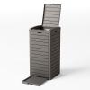 31 Gallon Outdoor Trash Can, Waterproof Trash Can Cabinet for Outside, Resin Garbage Bin with Lid and Drip Tray for Easy Cleaning for Patios, Kitchens, and Outdoor EntertainingLight Gray view 2