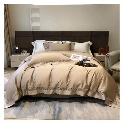 ADovz High-End Luxury Cotton Four-Piece Set Pure Cotton All Cotton Lace Hollow Quilt Cover Bed Sheet Bedding,Bed Sheets, Queen, FH-762