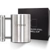DITOSH 8kg 17.6lb Heavy Coffee Mug Challenge 304 Stainless Steel Dumbbell Cups Silver Overweight Sports Water Cup for Fitness Training Arm Strength Prank Gift Home Gym Workout Equipment 300ml 10.2oz view 1