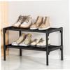 Ckuakiwu 2 Tier Shoe Rack Carbon Steel Vertical Shoe Shelf Heavy Duty Shoe Organizer Rust Resistant Stable Detachable Shoe Storage For Hallway Balcony,Black Metal Shoe Rack view 3