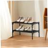 Ckuakiwu 2 Tier Shoe Rack Carbon Steel Vertical Shoe Shelf Heavy Duty Shoe Organizer Rust Resistant Stable Detachable Shoe Storage For Hallway Balcony,Black Metal Shoe Rack view 4