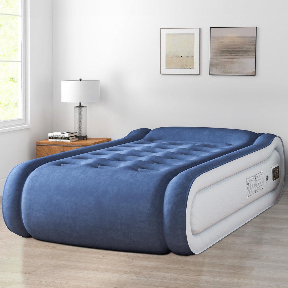 YITAHOME Twin XL Air Mattress with Integrated Pillow, Inflatable Bed with High-Speed Pump, Carry Bag and Repair Tools for Home, Travel, and Camping - 79.92''L x 38.98''W x 16.93''H