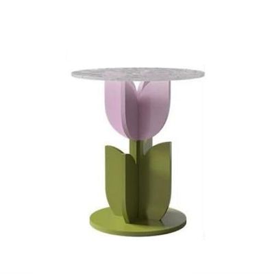 HomeLoft Basics Nordic Coffee Table with Pink Corrugated Storage Chic and Playful, 15.74*18.5*15.74in