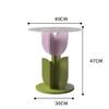 HomeLoft Basics Nordic Coffee Table with Pink Corrugated Storage Chic and Playful, 15.74*18.5*15.74in view 3